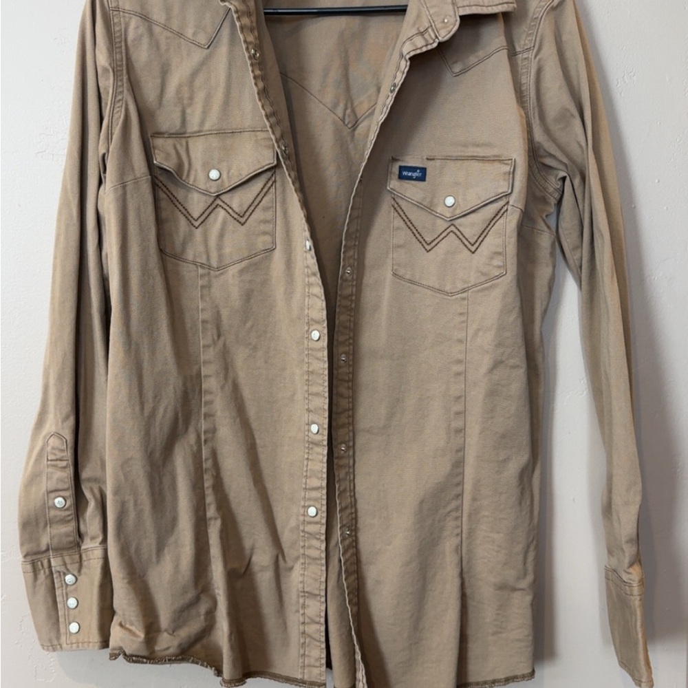 Wrangler Casual Tan Button Down Shirt